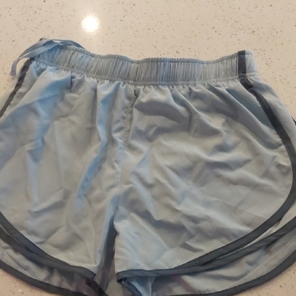 Nike Light Blue Women's Athletic Shorts with Dark Trim